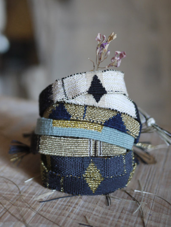 Myriam Balaÿ handloom handmade bracelets textile jewelry