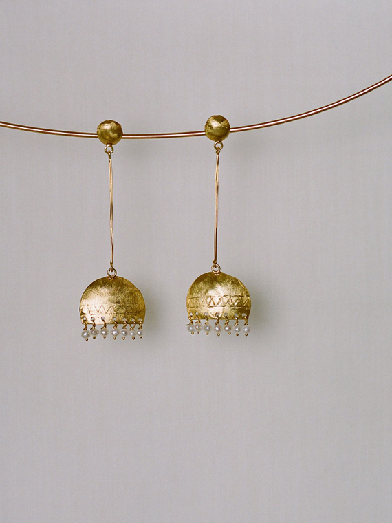 Nilo après ski shop online golden handmade earrings