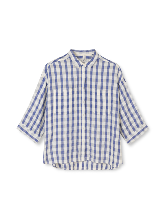 aiayu shop online short sleeve shirt check organic cotton packshot