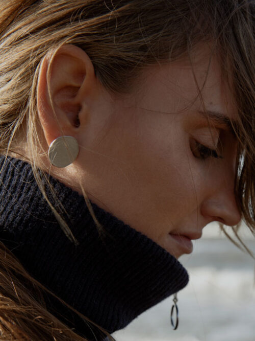 moon earrings silver handmade jelwery Martine viergever