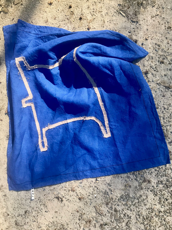 fant shop online linen scarf embrace azure cover