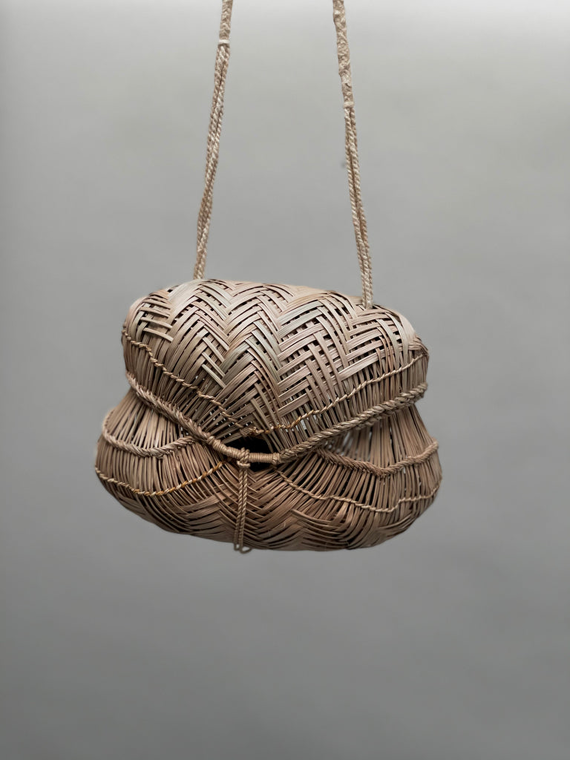 incausa carrying basket by Xavante handmade bag buriti fiber small