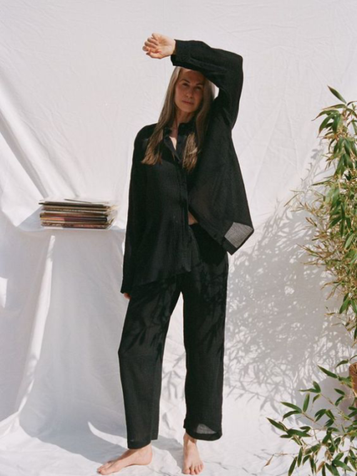 can pep rey shop online large shirt Rafael wide pants Andrea total look outside
