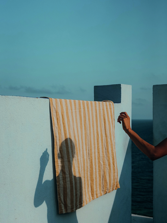Porto Ercole Beach Towel / Plaid Nimu Roma Linen Beach Towels Linen Towel full shot