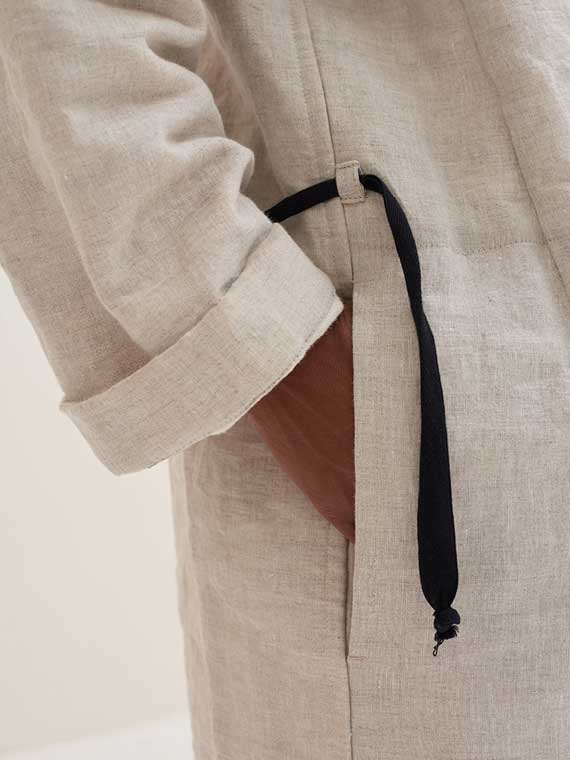 fant shop online linen coat molton detail pocket