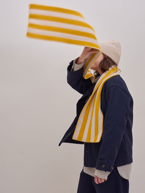 brushed vertical stripe scarf golden eye oatmeal jo gordon shop online oatmeal pompon hat