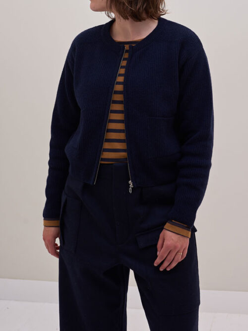 girls of dust shop online bomber cardigan navy wool cover