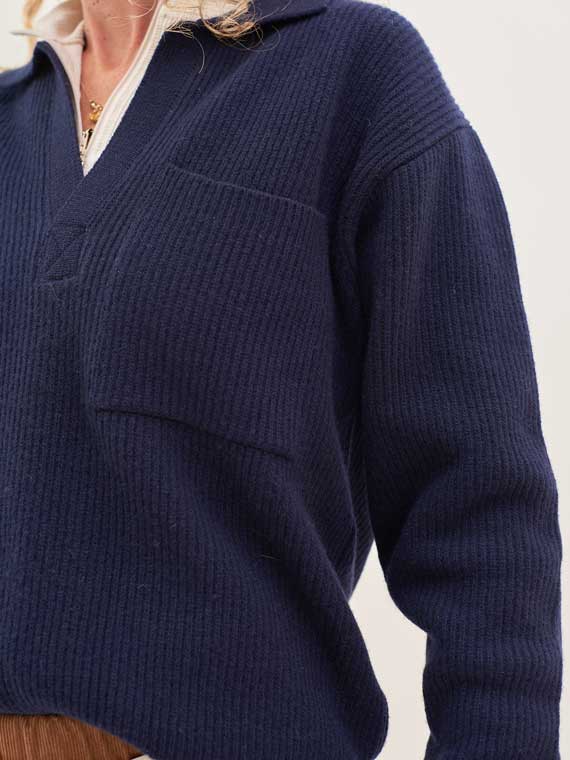 girls of dust shop online zipper pullover baby waffle greige cover woolen sweater navy