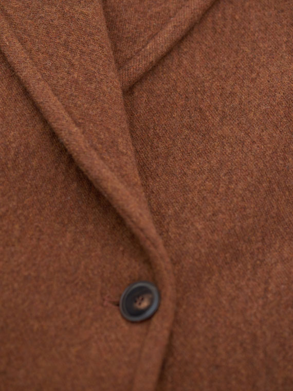 pomandere shop online woolen jacket tabacco detail fabric