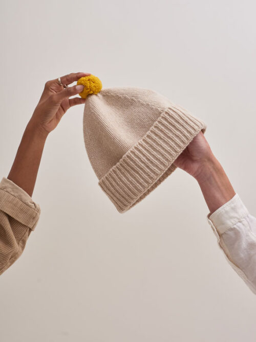 plain hat oatmeal contrast pompon jo gordon shop online cover