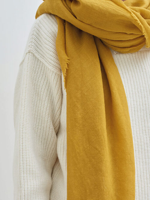 pomandere scarves pomandere scarf mustard pomandere shop online cover detail