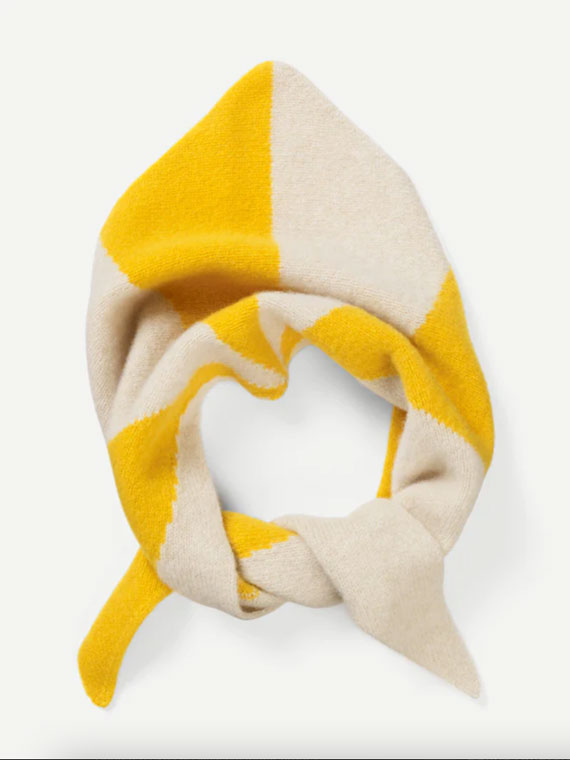 TWO COLOUR RAY TRIANGLE NECKERCHIEF GOLDEN EYE & OATMEAL packshot