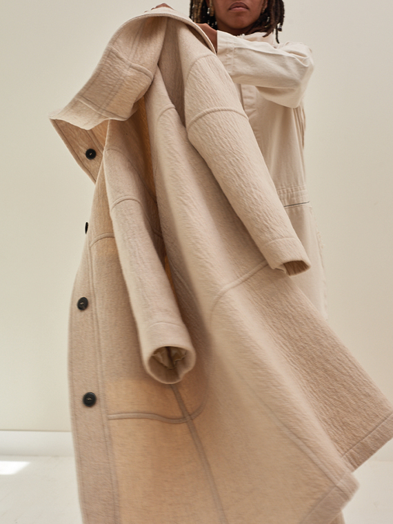 pomandere shop online woolen coat ecru pomandere coat movement