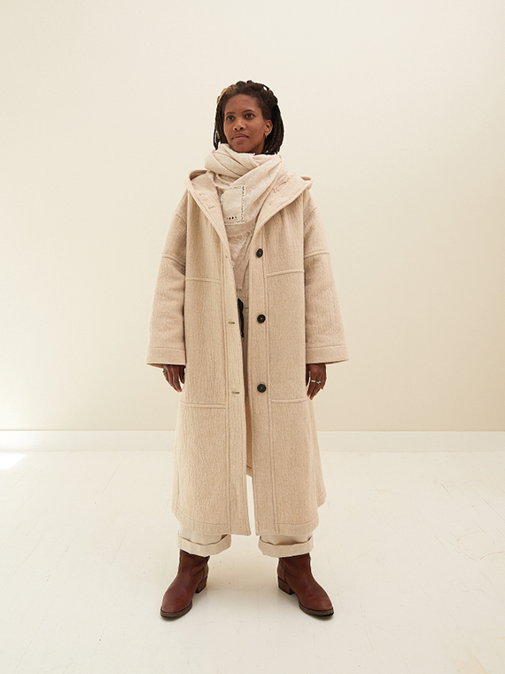 pomandere shop online woolen coat ecru pomandere coat total cover