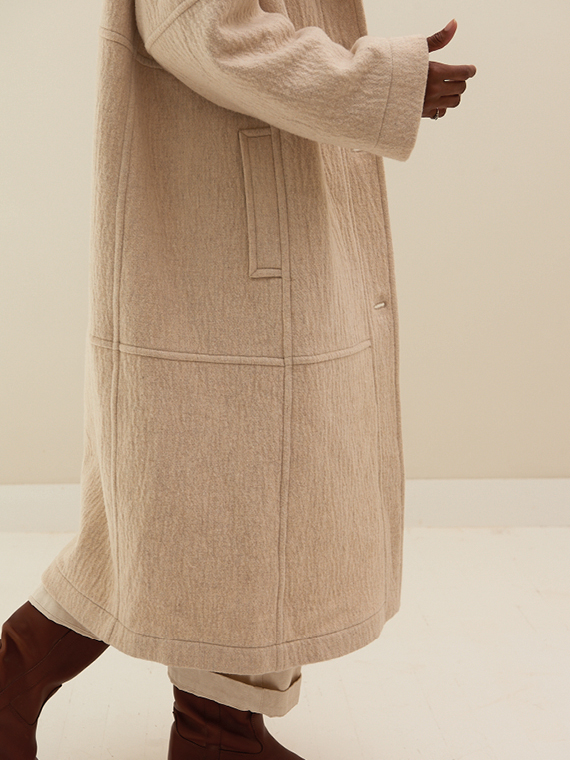 pomandere shop online woolen coat ecru pomandere coat pocket detail