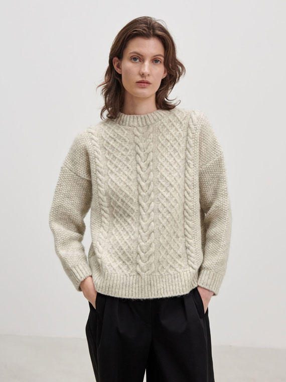 skall studio sophie knit sand danish wool handmade knitted sweater cover