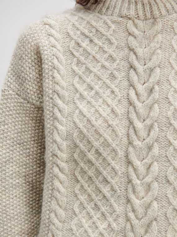 skall studio sophie knit sand danish wool detail