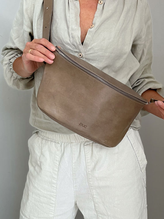 puc bags fanny pack L eco leather handmade bag mud cover