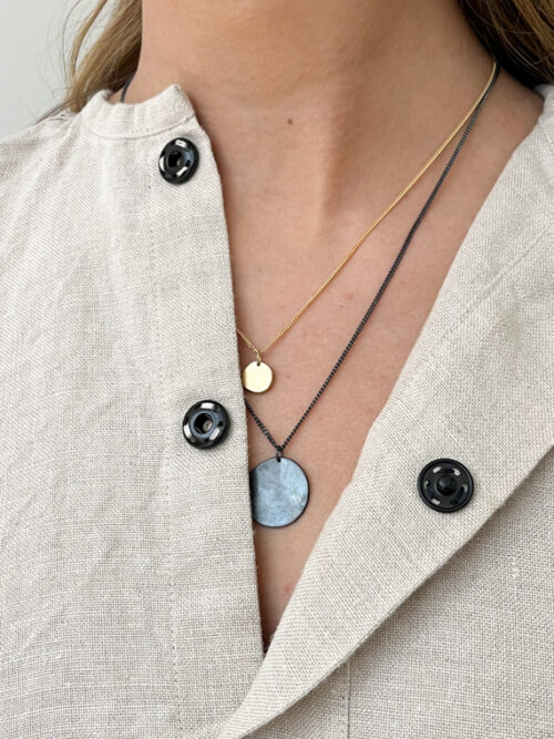 necklace moon Martine Viergever x fant oxidized silver handmade necklace