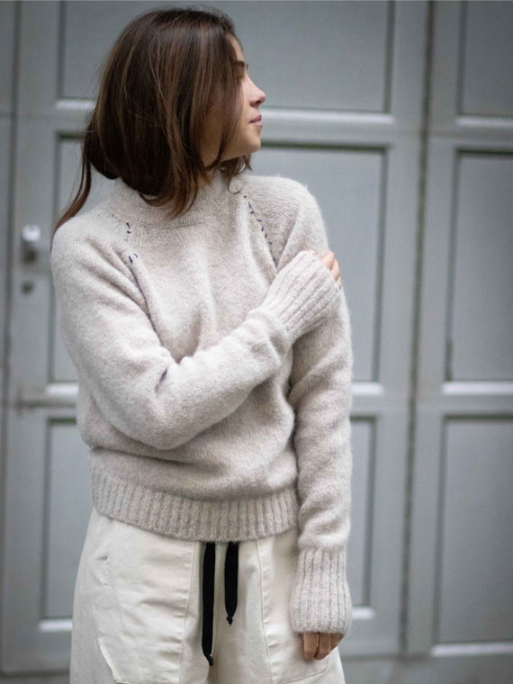 alpaca woolen sweater Martha fant shop online grain total look
