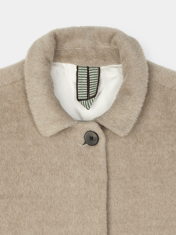 Noor coat woolen coat aiayu shop online macchiato detail neck