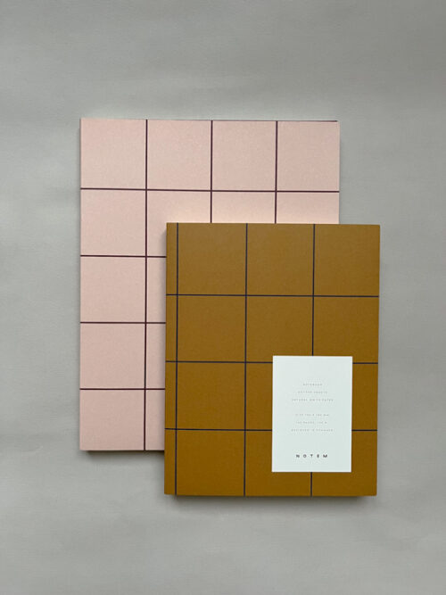 Notem flat lay notebook large rose notebook um medium ochre dots