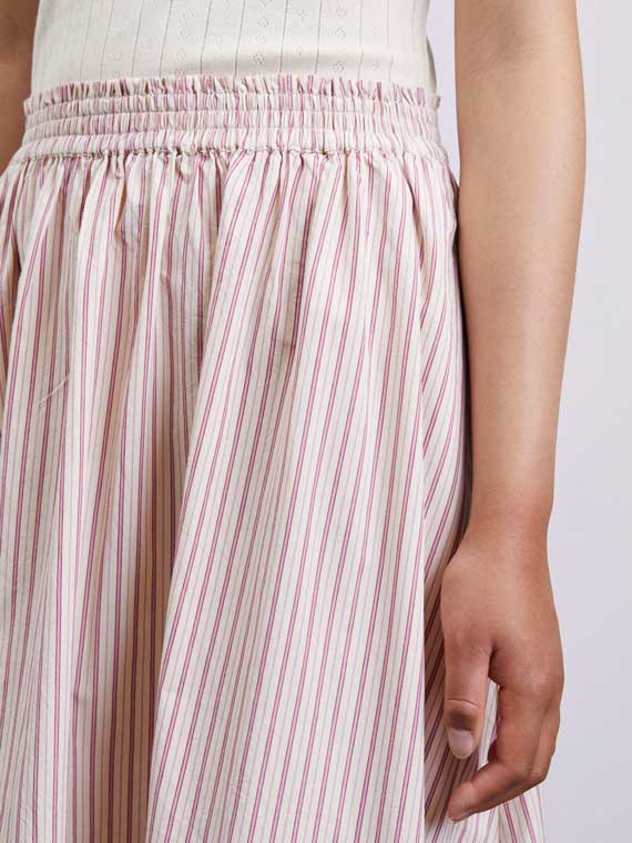 skall studio shop online dagny skirt ruby red stripes organic cotton skirt detail