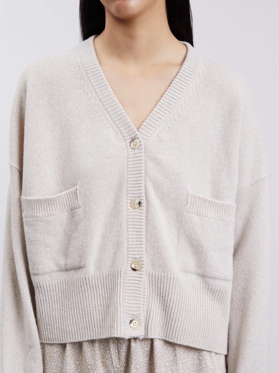 Buy Recycled Cashmere Cardigan Dello Oatmeal for €490,00