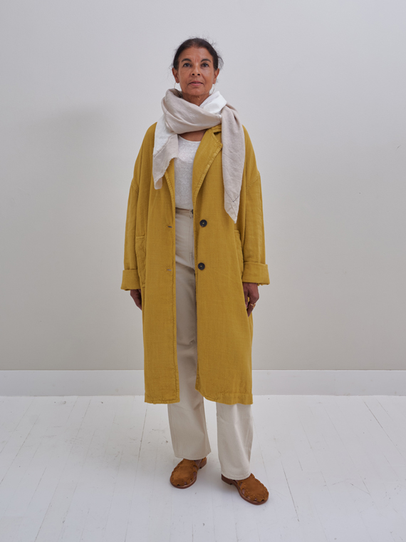 pomandere jacket honey pomandere shop online linen coat front scarf fant