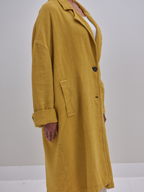 pomandere jacket honey pomandere shop online linen coat side detail