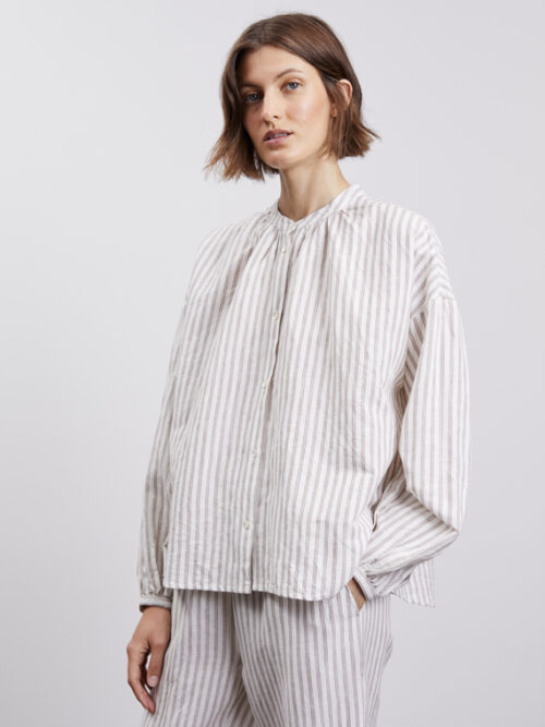 cilla shirt skall studio shop online dark brown off white stripe cover