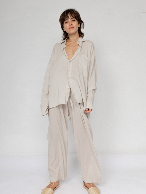 can pep rey wide pants Andrea cotton pants modal stone