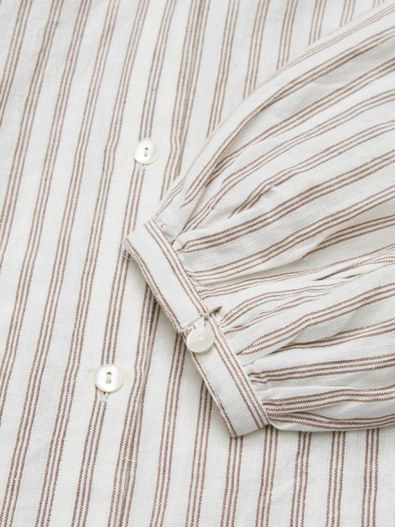 cilla shirt skall studio shop online dark brown off white stripe detail sleeve
