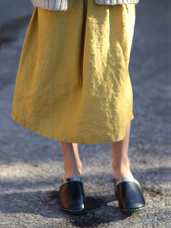 linen skirt noura fant shop online cover mustard detail