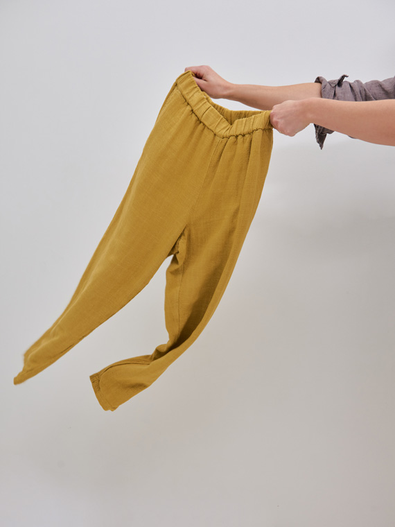 pomandere shop online trousers with elastic waistband honey linen pants move