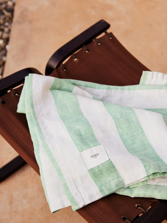 Nimu Roma beach towels plaids linen beach towels cotton towels Pantelleria detail 2