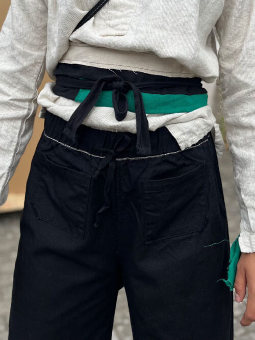 ant shop online cotton pants Dax cotton canvas pants black detail linen belt billy black