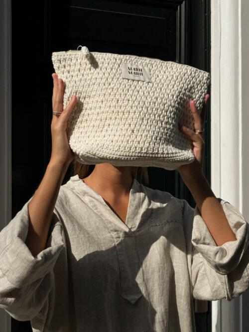 marie Marie Amsterdam pouch small crochet pouch large cream handmade crochet cover
