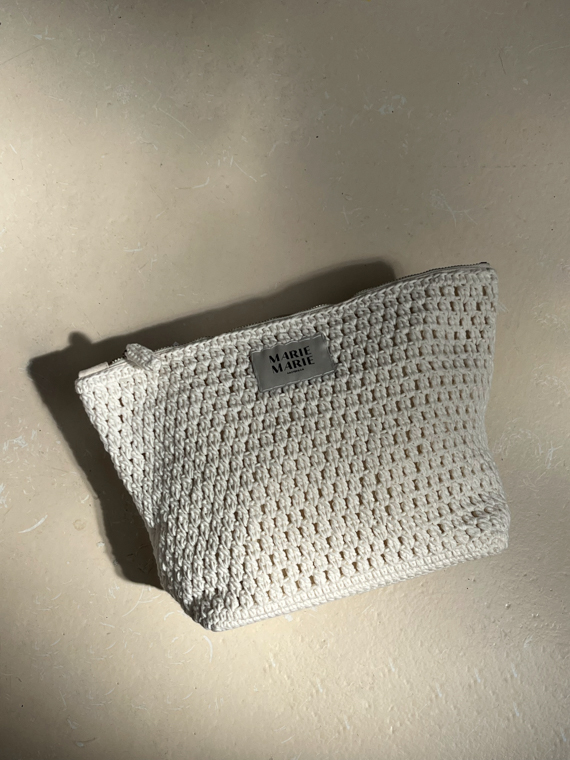 Buy Crochet Pouch Cream for 54 00