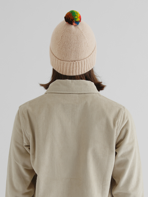 plain hat stripe pompon oatmeal jo gordon shop online model