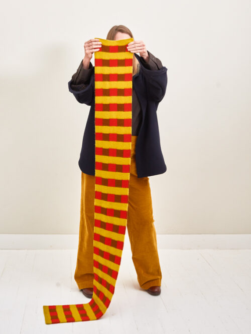 BRUSHED CHECK AND STRIPE SCARF POPPY & CUMIN jo gordon shop online cover