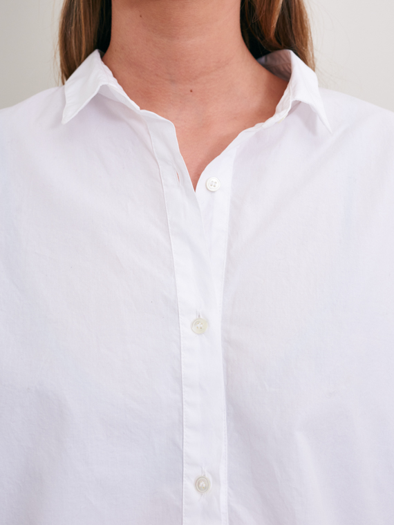 pomandere shop online cotton shirt optic white neck detail
