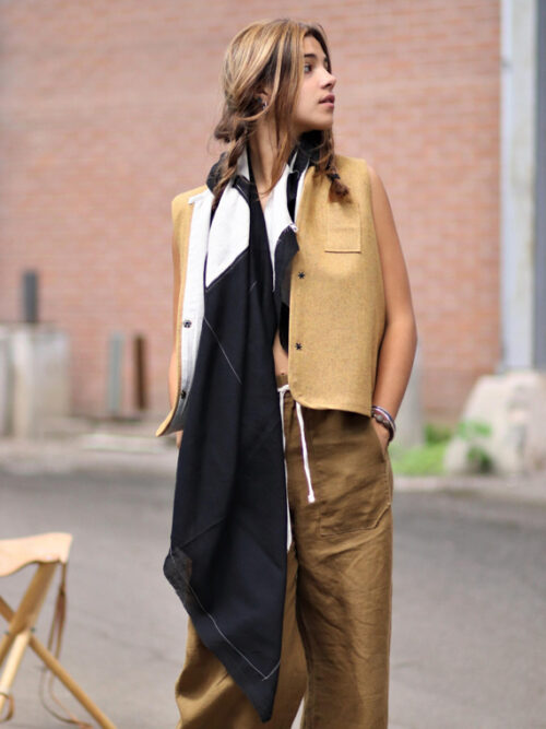 woolen gilet gem fant shop online curry cover