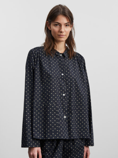 jasmine shirt skall Alistair print midnight beige cover