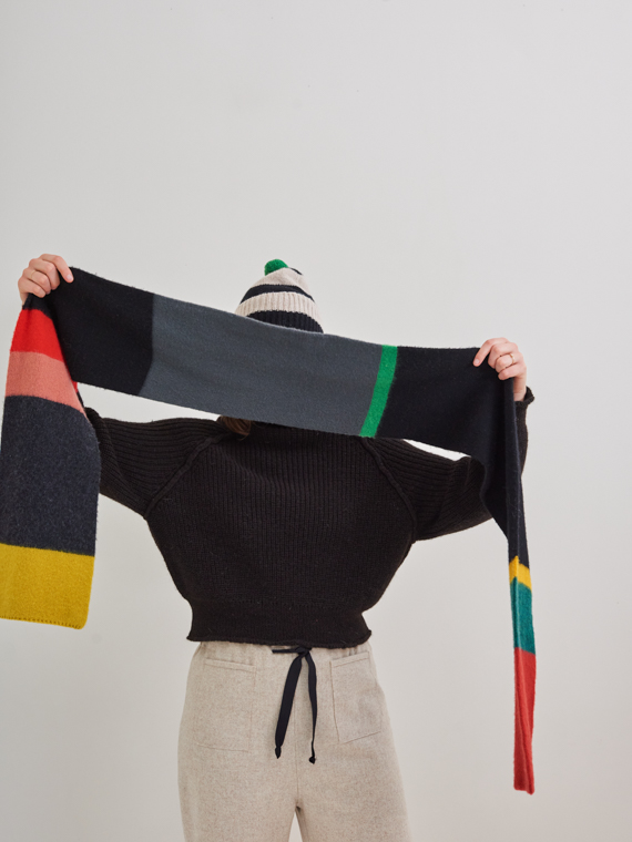 brushed uneven stripe scarf multicolour jo gordon shop online wide