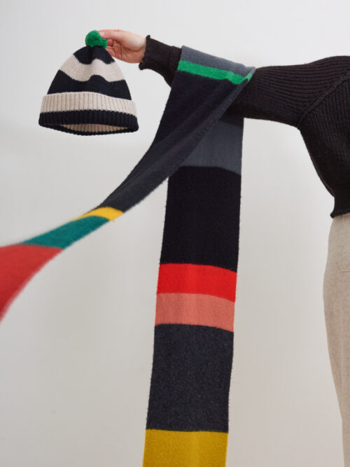 brushed uneven stripe scarf multicolour jo gordon shop online moving