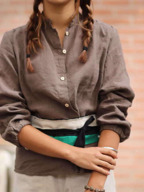 linen shirt ruth cafe noir Fant shop online billy linen belt cover