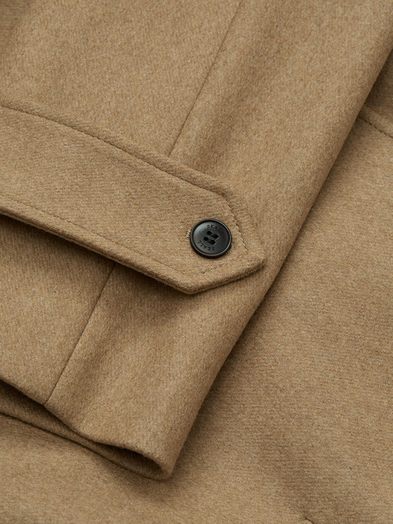 Skall Studio shop online Macy coat dark tan camel coat woolen coat detail close