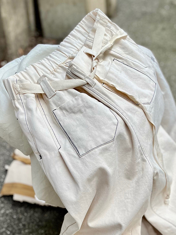 organic cotton pants Connor fant pants fant witte broek detail