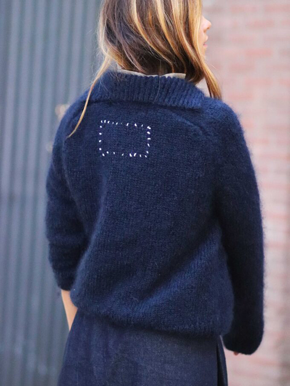the knitwit stable x fant sweater pico kid mohair dutch mohair sustainable sweater navy back
